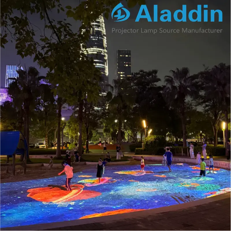 interactive projection lighting for outdoor projects